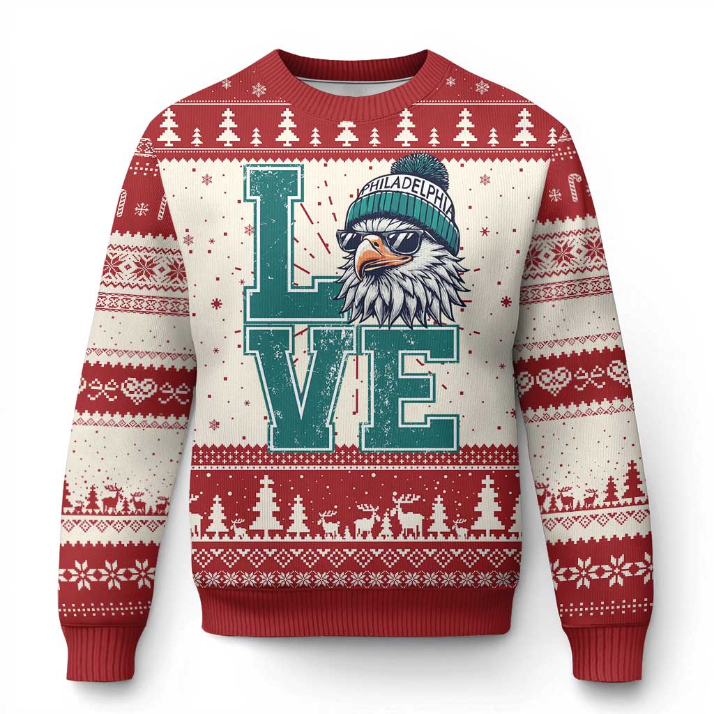 Eagles Inspirational Knitted Sweatshirt LOVE Cool Eagle Lover Vintage