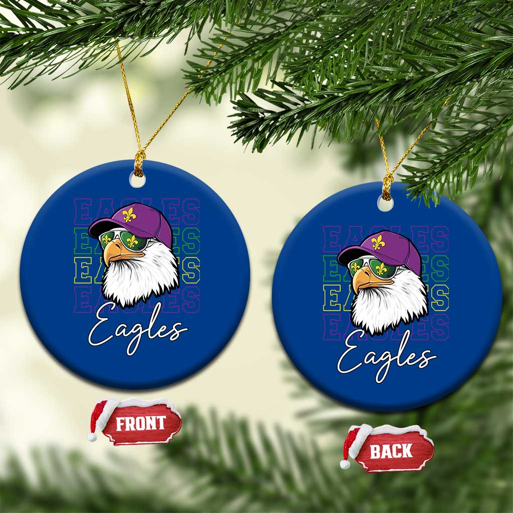 Mardi Gras Eagles Ceramic Ornament 2025 Champs NOLA Louisiana - Wonder Print Shop