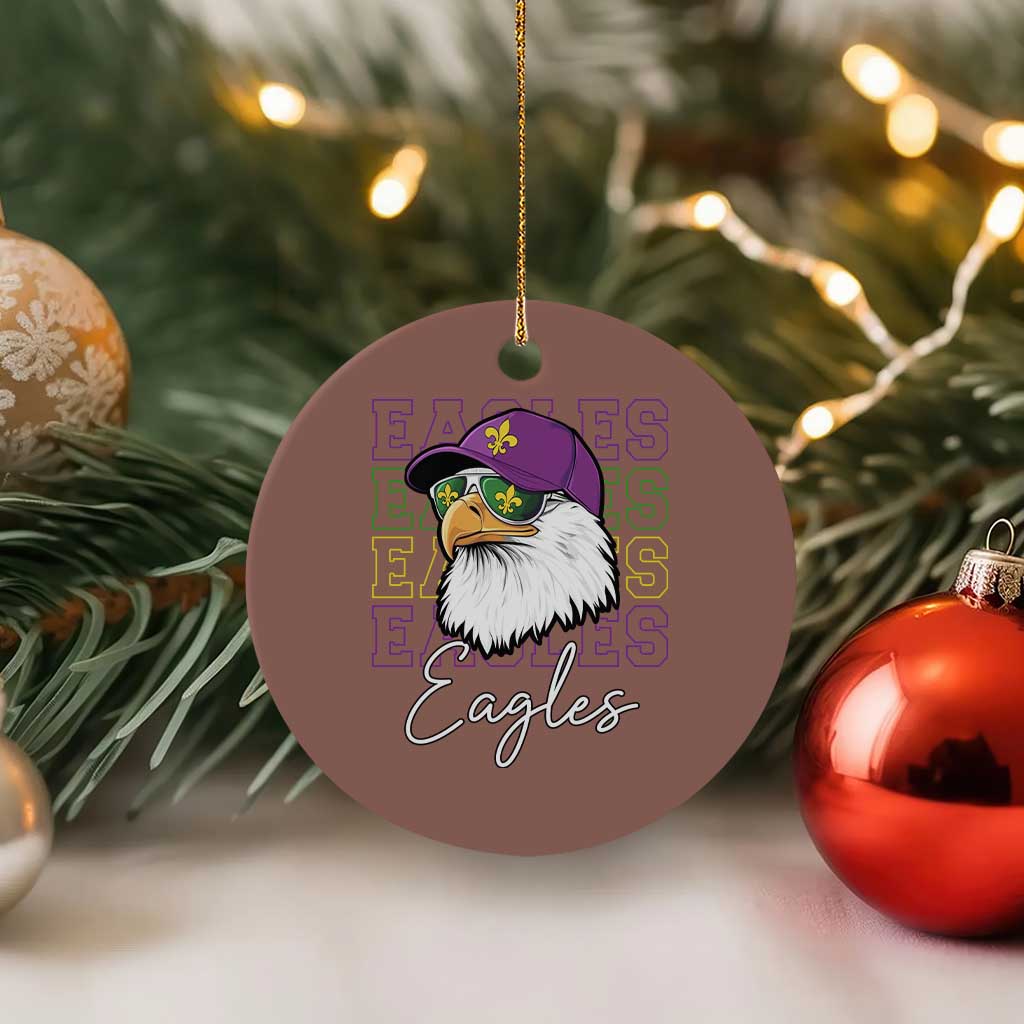 Mardi Gras Eagles Ceramic Ornament 2025 Champs NOLA Louisiana - Wonder Print Shop