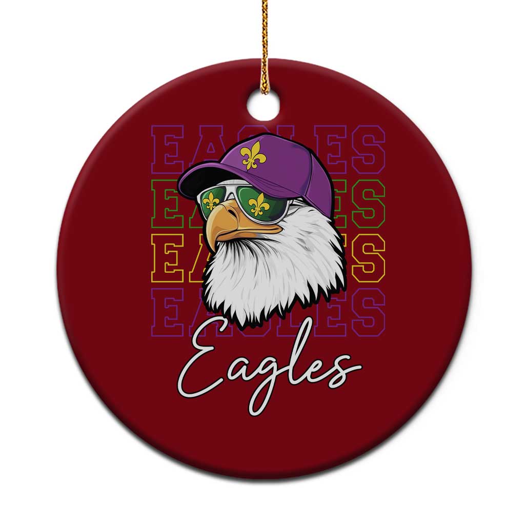 Mardi Gras Eagles Ceramic Ornament 2025 Champs NOLA Louisiana - Wonder Print Shop