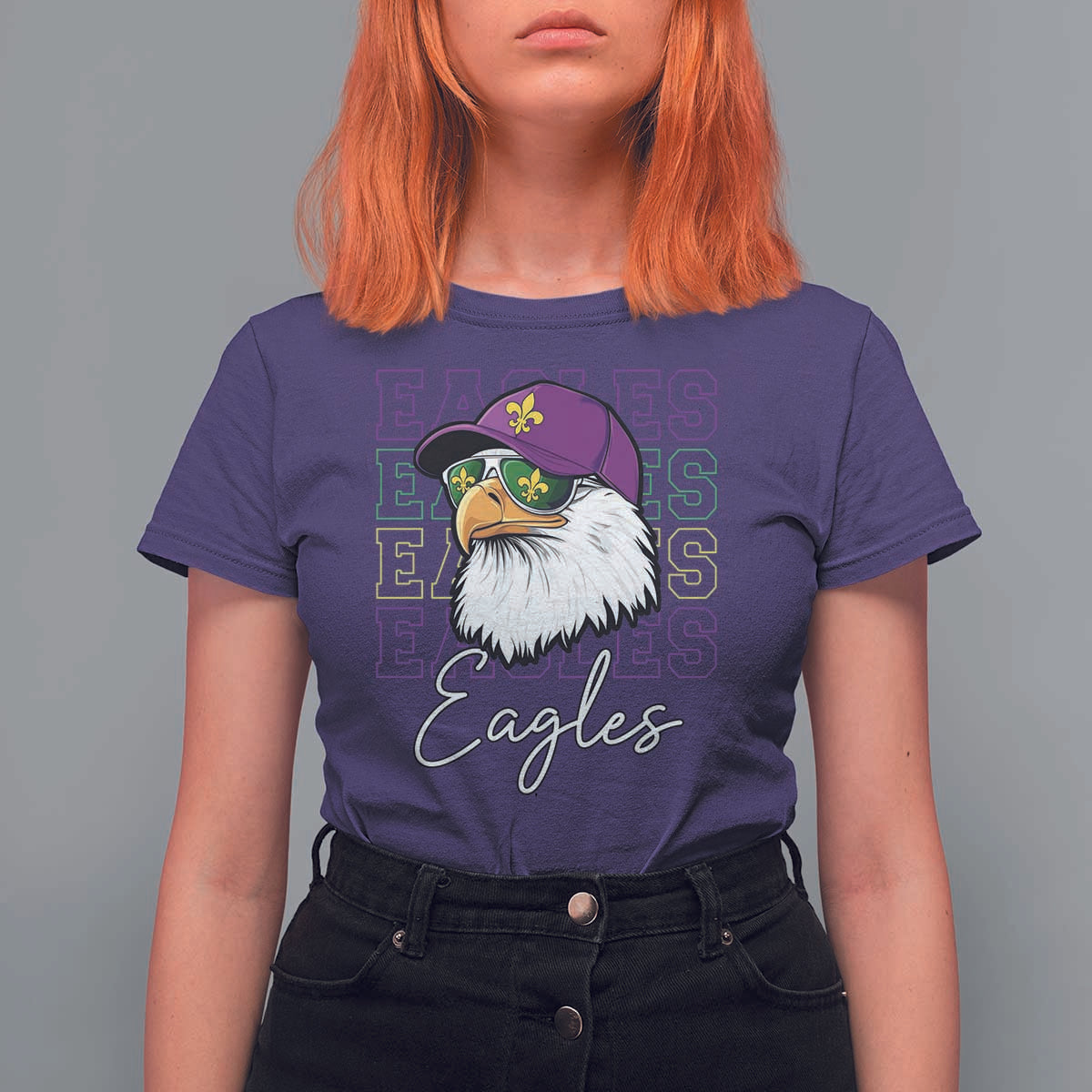 Mardi Gras Eagles T Shirt For Women 2025 Champs NOLA Louisiana