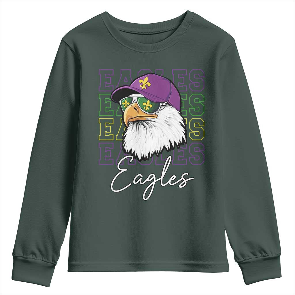 Mardi Gras Eagles Youth Sweatshirt 2025 Champs NOLA Louisiana