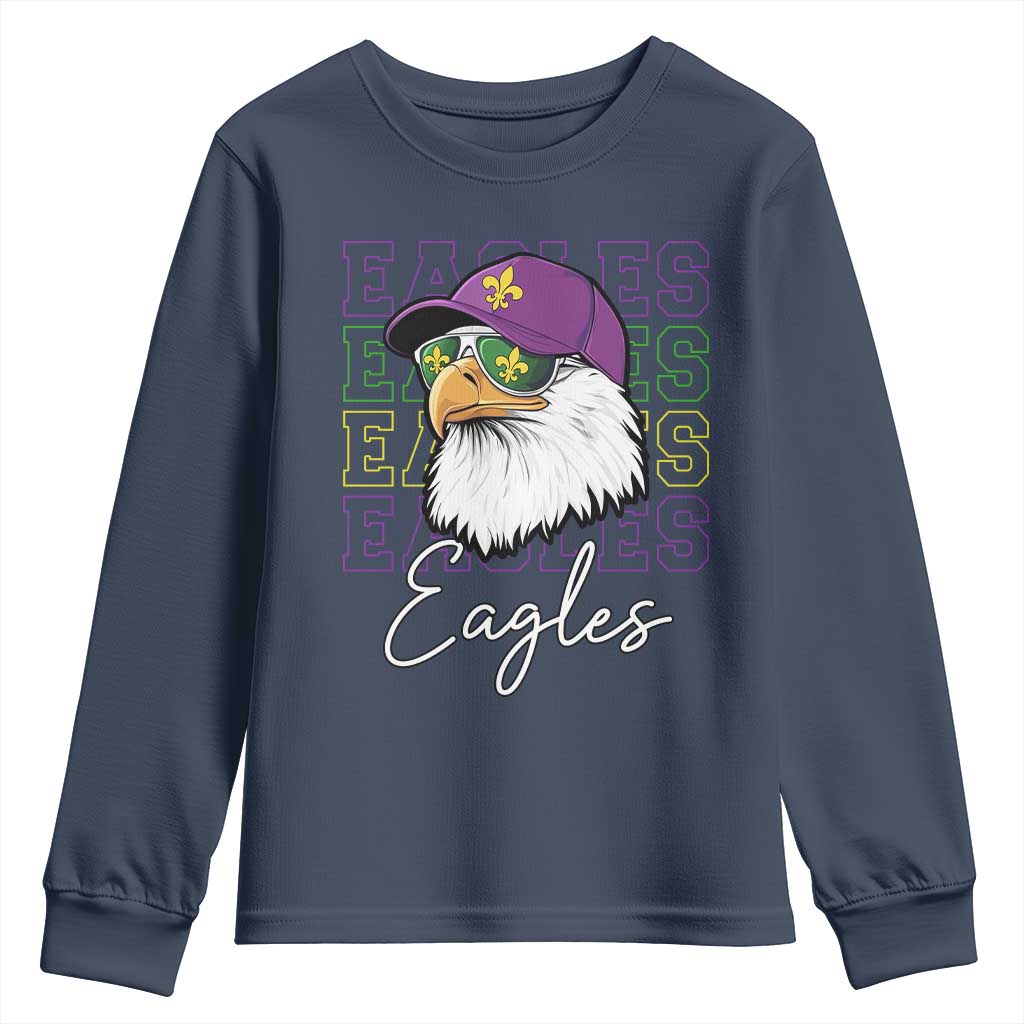 Mardi Gras Eagles Youth Sweatshirt 2025 Champs NOLA Louisiana