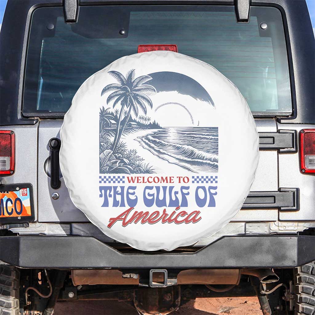 Welcome To America's Gulf Spare Tire Cover Retro Vintage Beach