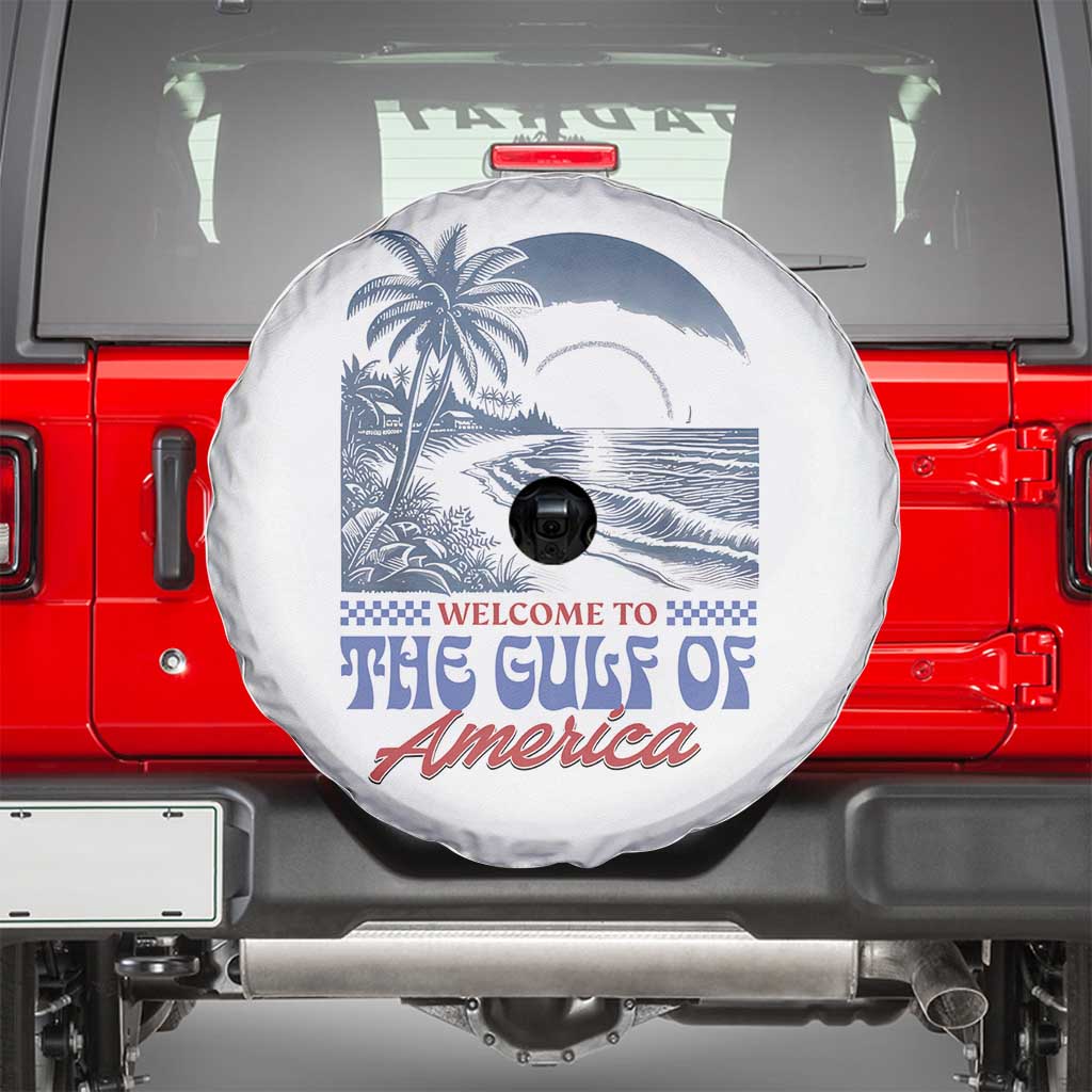 Welcome To America's Gulf Spare Tire Cover Retro Vintage Beach