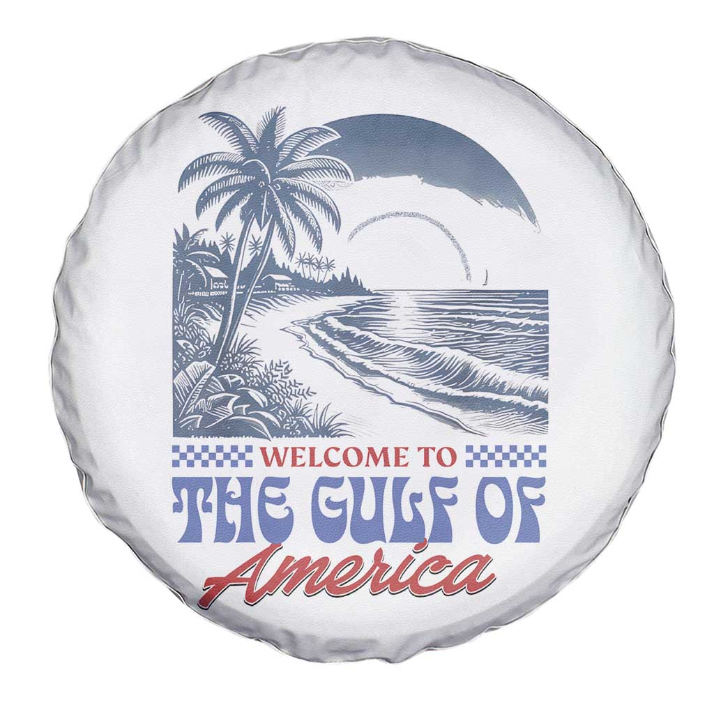 Welcome To America's Gulf Spare Tire Cover Retro Vintage Beach