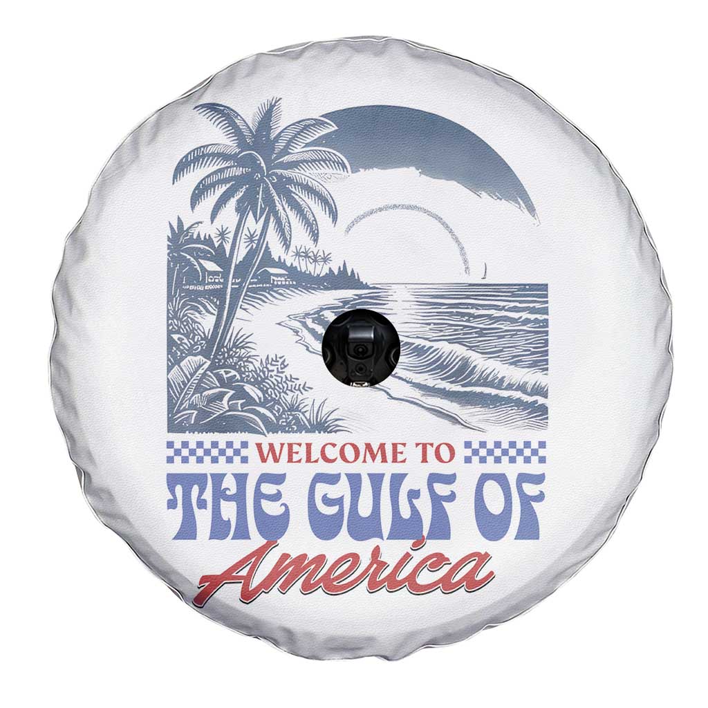 Welcome To America's Gulf Spare Tire Cover Retro Vintage Beach
