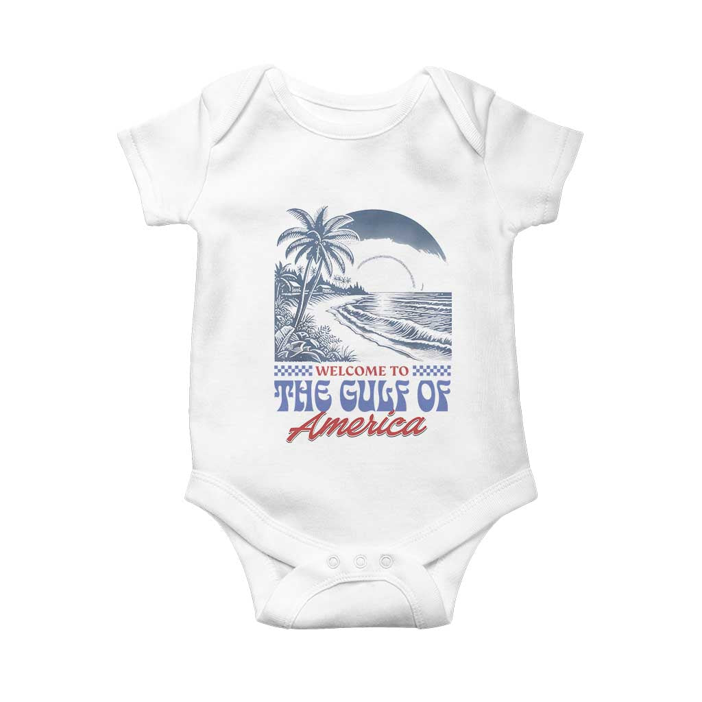 Welcome To America's Gulf Baby Onesie Retro Vintage Beach