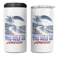 Welcome To America's Gulf 4 in 1 Can Cooler Tumbler Retro Vintage Beach