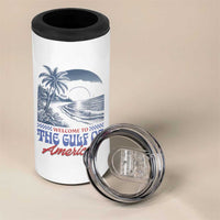 Welcome To America's Gulf 4 in 1 Can Cooler Tumbler Retro Vintage Beach