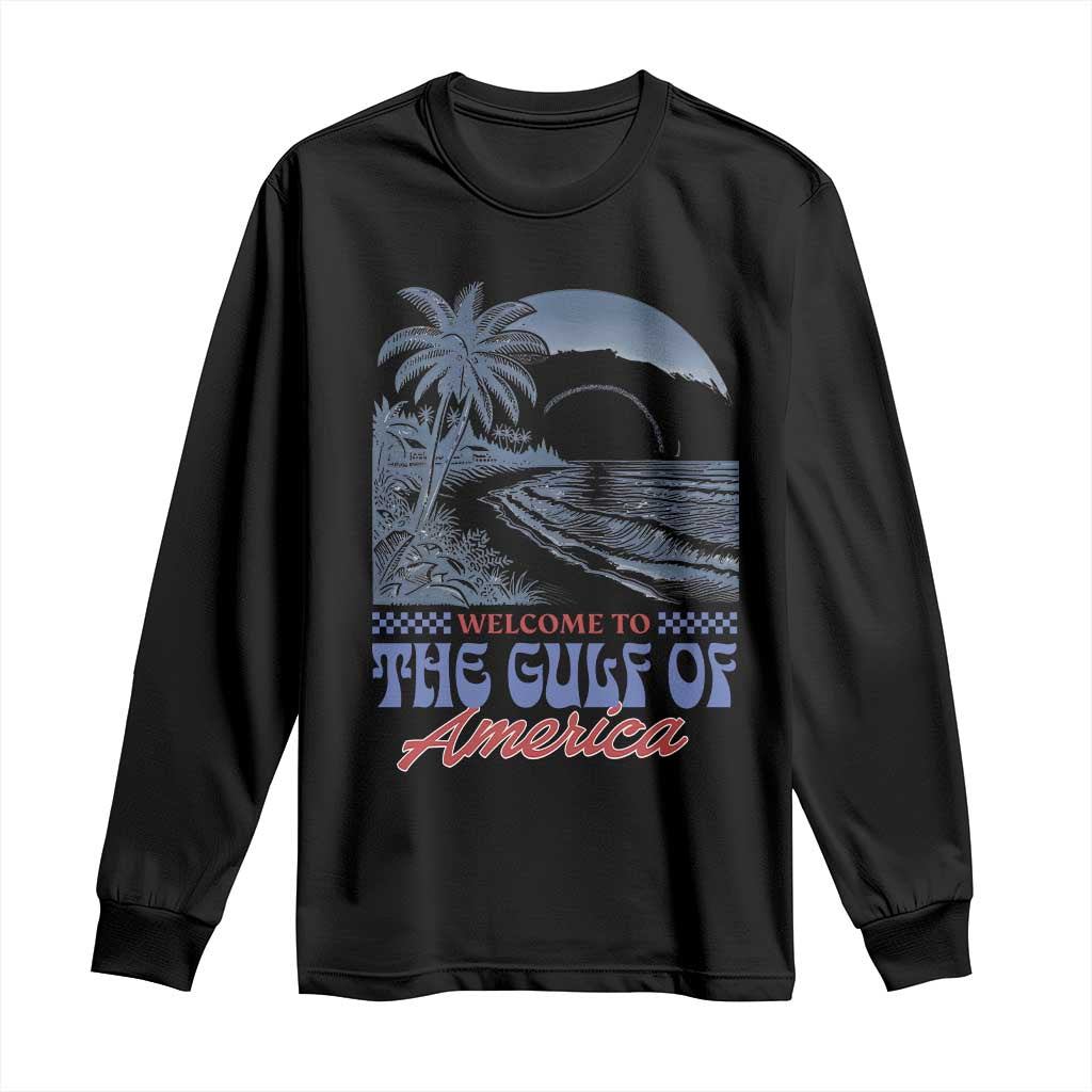 Welcome To America's Gulf Long Sleeve Shirt Retro Vintage Beach