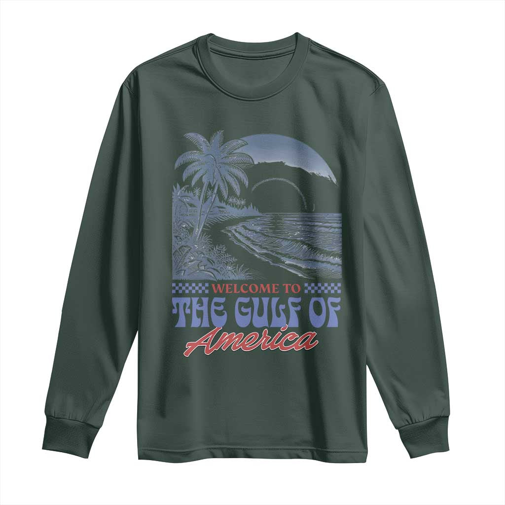 Welcome To America's Gulf Long Sleeve Shirt Retro Vintage Beach