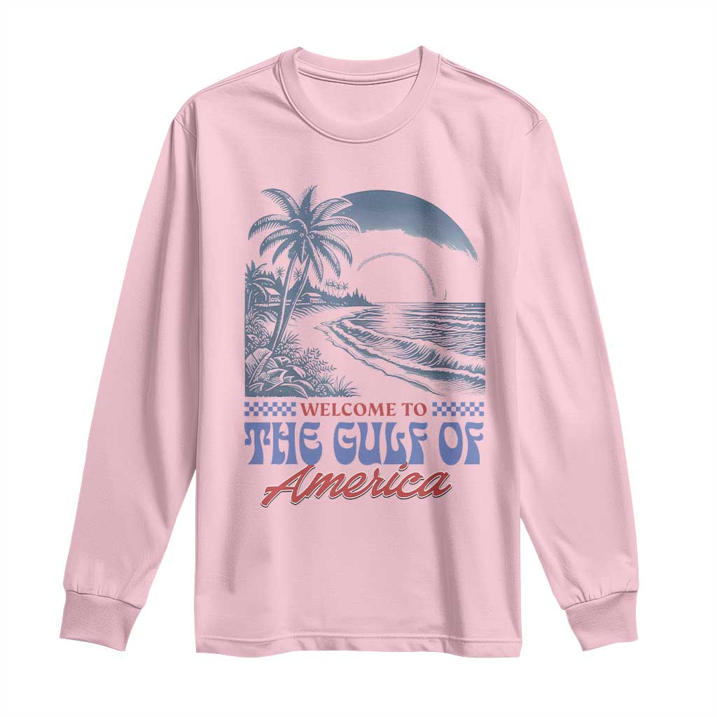 Welcome To America's Gulf Long Sleeve Shirt Retro Vintage Beach