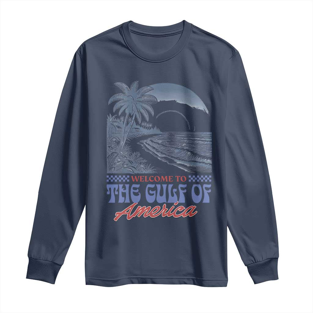 Welcome To America's Gulf Long Sleeve Shirt Retro Vintage Beach