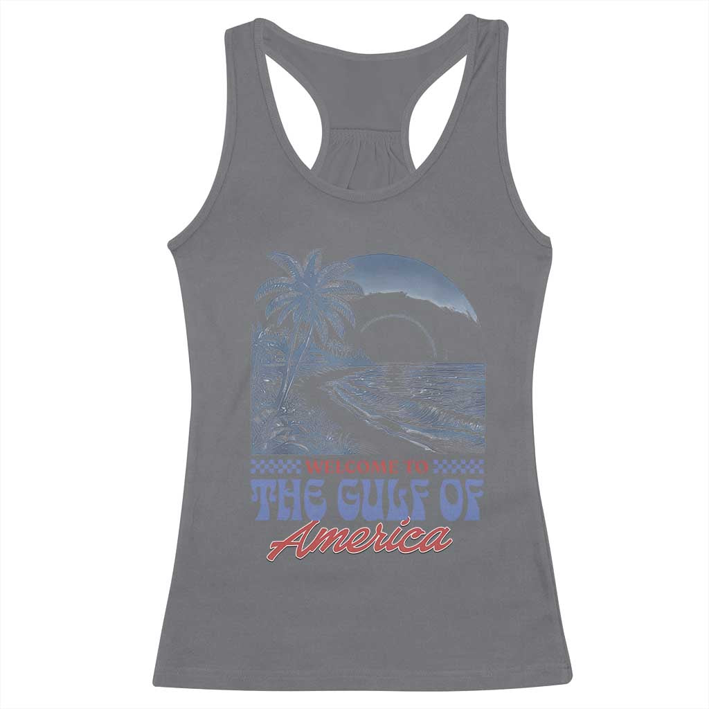 Welcome To America's Gulf Racerback Tank Top Retro Vintage Beach
