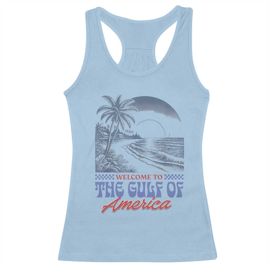 Welcome To America's Gulf Racerback Tank Top Retro Vintage Beach