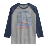 Welcome To America's Gulf Raglan Shirt Retro Vintage Beach