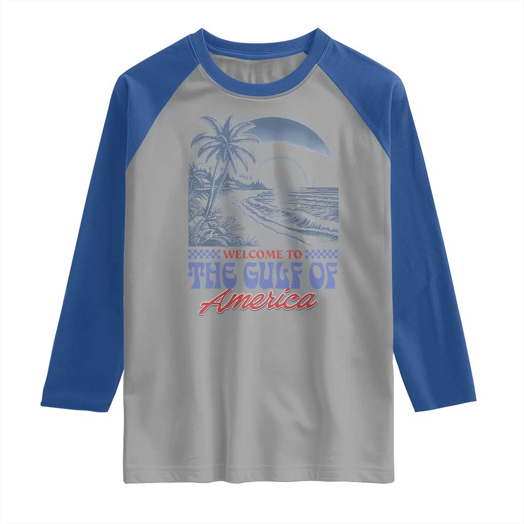 Welcome To America's Gulf Raglan Shirt Retro Vintage Beach