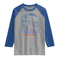 Welcome To America's Gulf Raglan Shirt Retro Vintage Beach