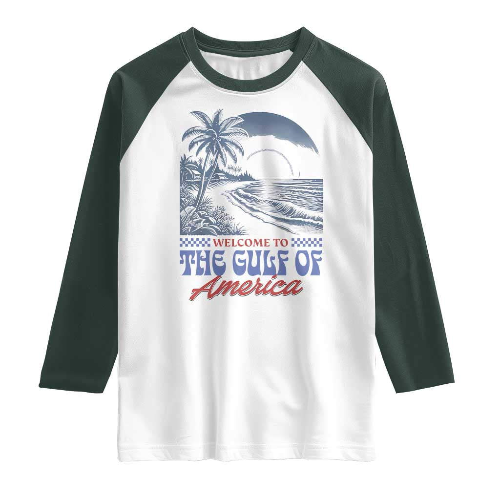 Welcome To America's Gulf Raglan Shirt Retro Vintage Beach