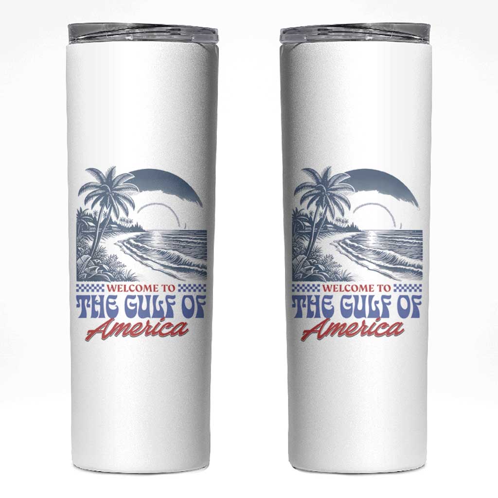 Welcome To America's Gulf Skinny Tumbler Retro Vintage Beach