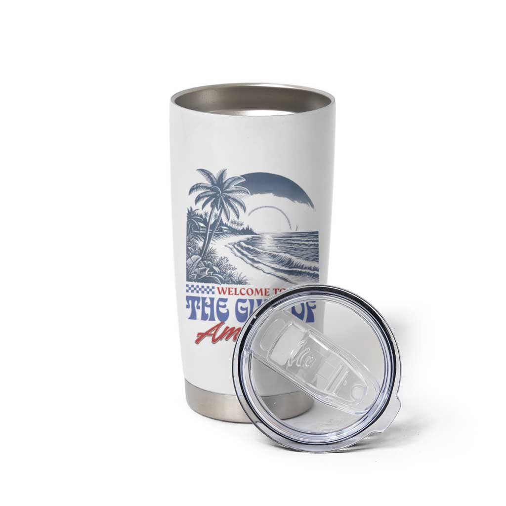 Welcome To America's Gulf Tumbler Cup Retro Vintage Beach