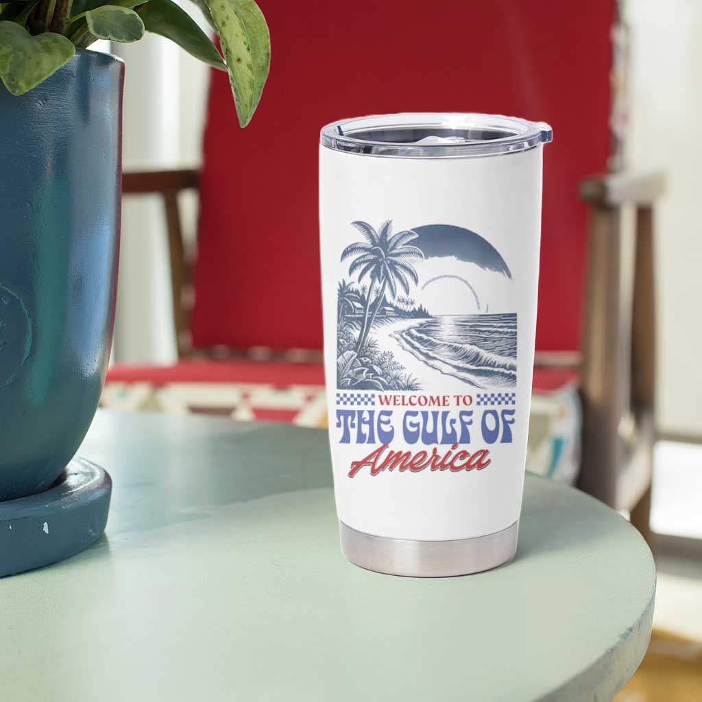 Welcome To America's Gulf Tumbler Cup Retro Vintage Beach