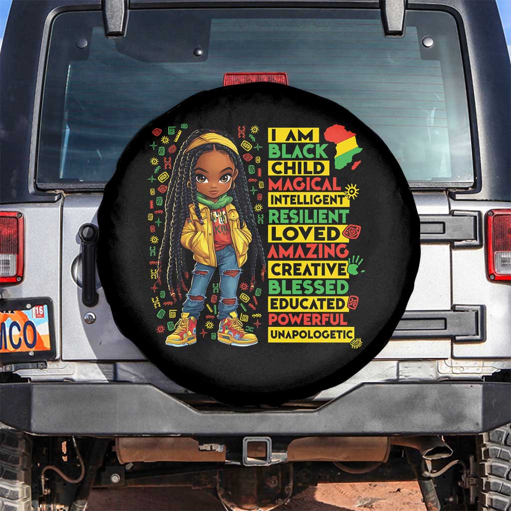 I Am Black Child Spare Tire Cover Locd Girl African American Pride Black History Month