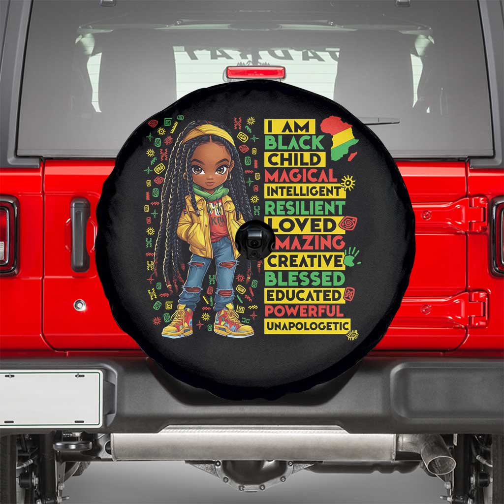 I Am Black Child Spare Tire Cover Locd Girl African American Pride Black History Month