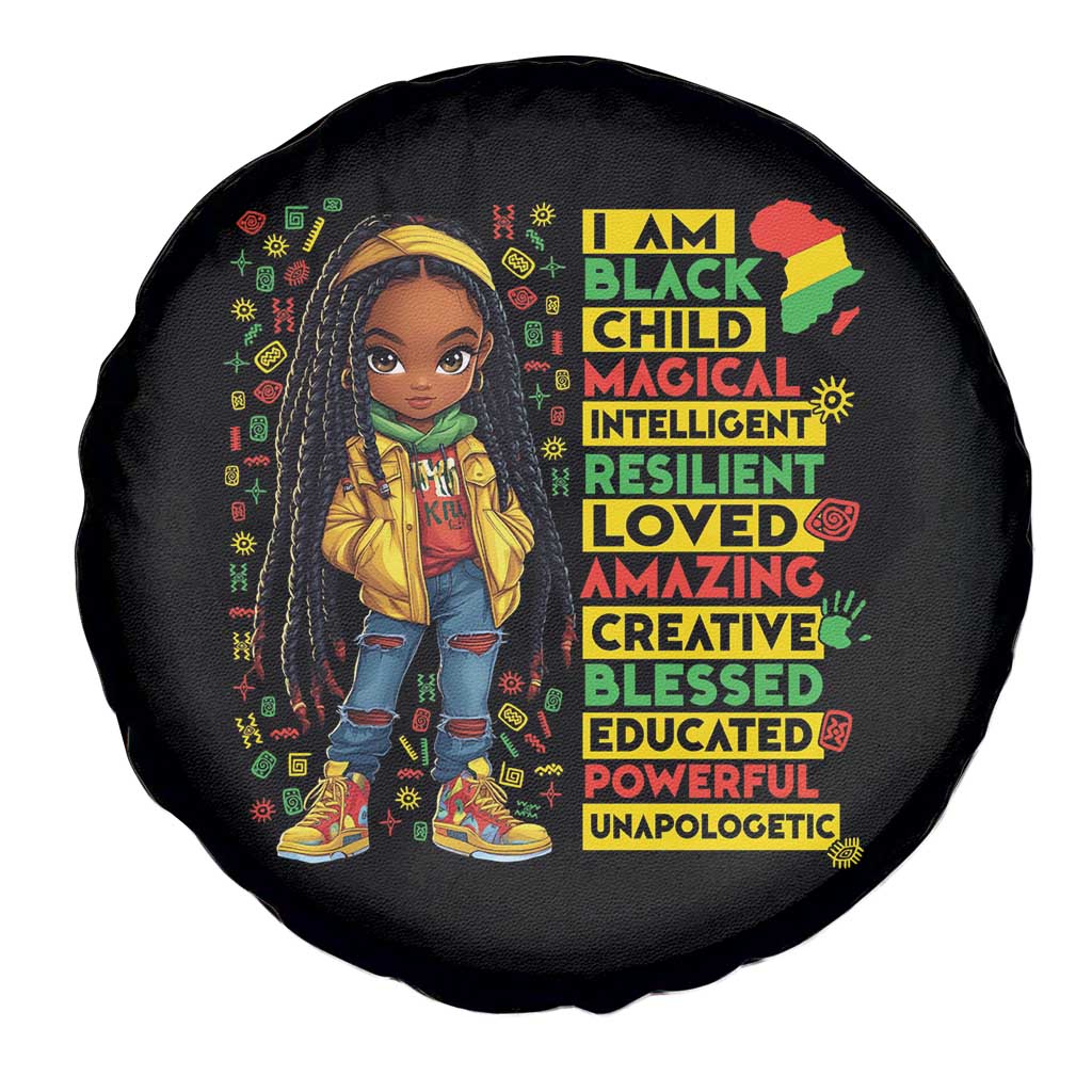 I Am Black Child Spare Tire Cover Locd Girl African American Pride Black History Month
