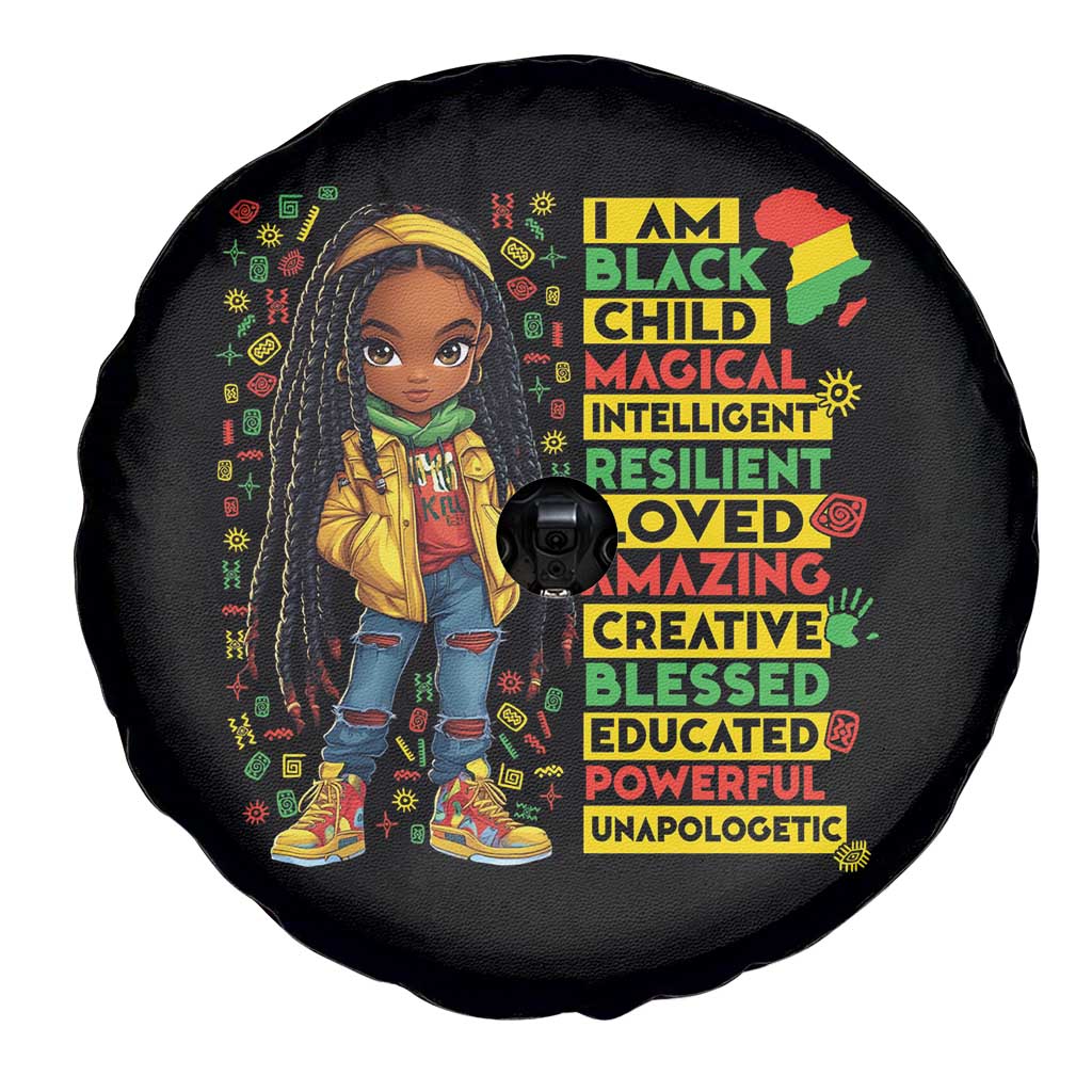 I Am Black Child Spare Tire Cover Locd Girl African American Pride Black History Month