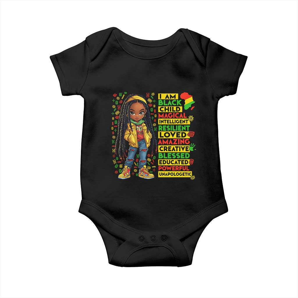 I Am Black Child Baby Onesie Locd Girl African American Pride Black History Month