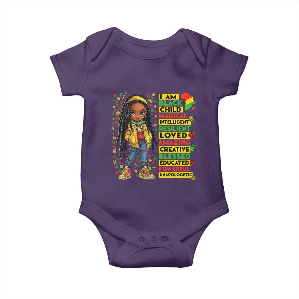 I Am Black Child Baby Onesie Locd Girl African American Pride Black History Month