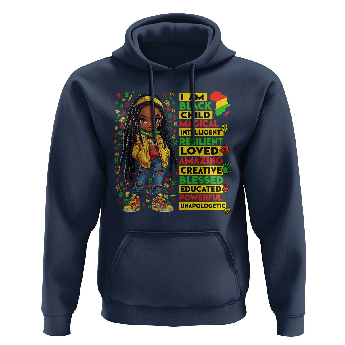 I Am Black Child Hoodie Locd Girl African American Pride Black History Month