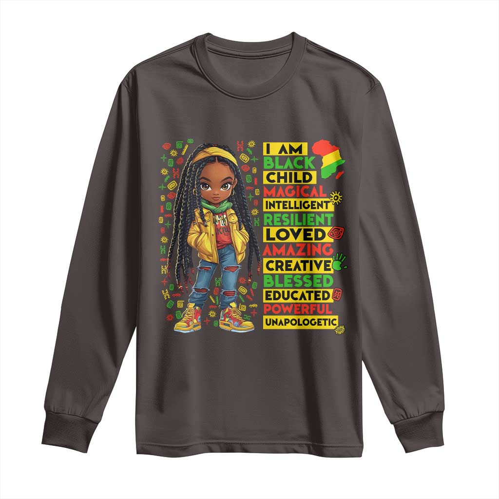 I Am Black Child Long Sleeve Shirt Locd Girl African American Pride Black History Month