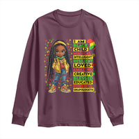 I Am Black Child Long Sleeve Shirt Locd Girl African American Pride Black History Month