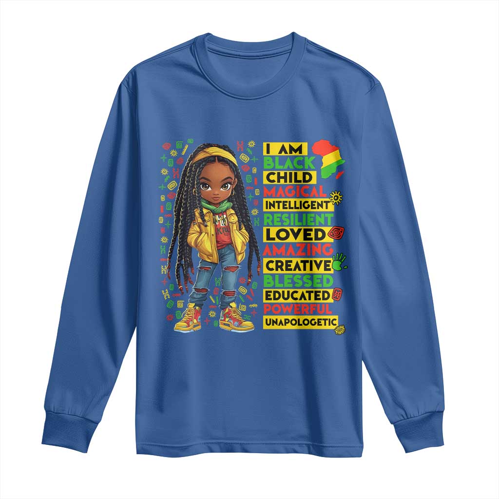 I Am Black Child Long Sleeve Shirt Locd Girl African American Pride Black History Month