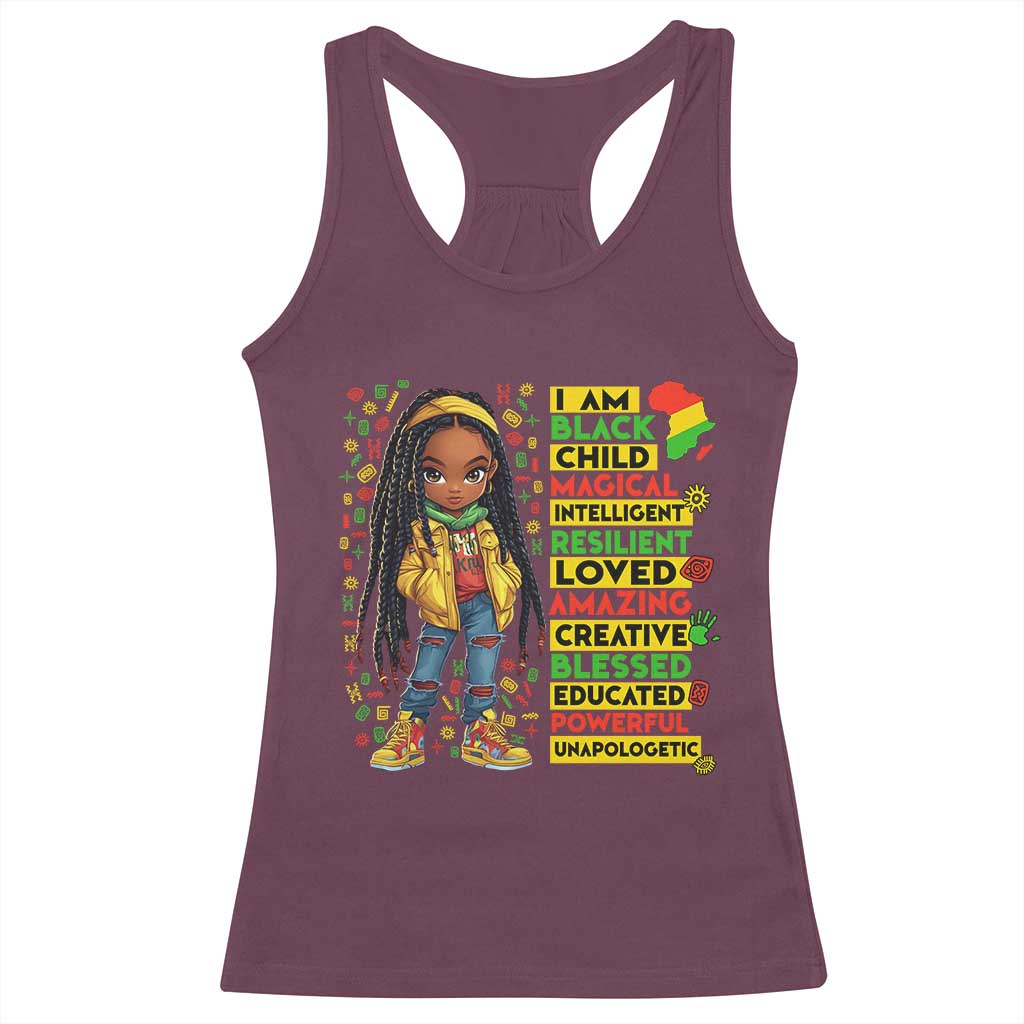 I Am Black Child Racerback Tank Top Locd Girl African American Pride Black History Month