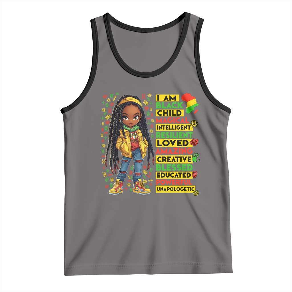 I Am Black Child Tank Top Locd Girl African American Pride Black History Month