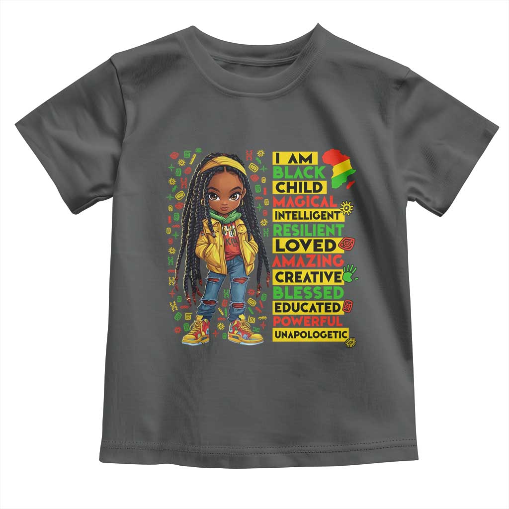 I Am Black Child Toddler T Shirt Locd Girl African American Pride Black History Month
