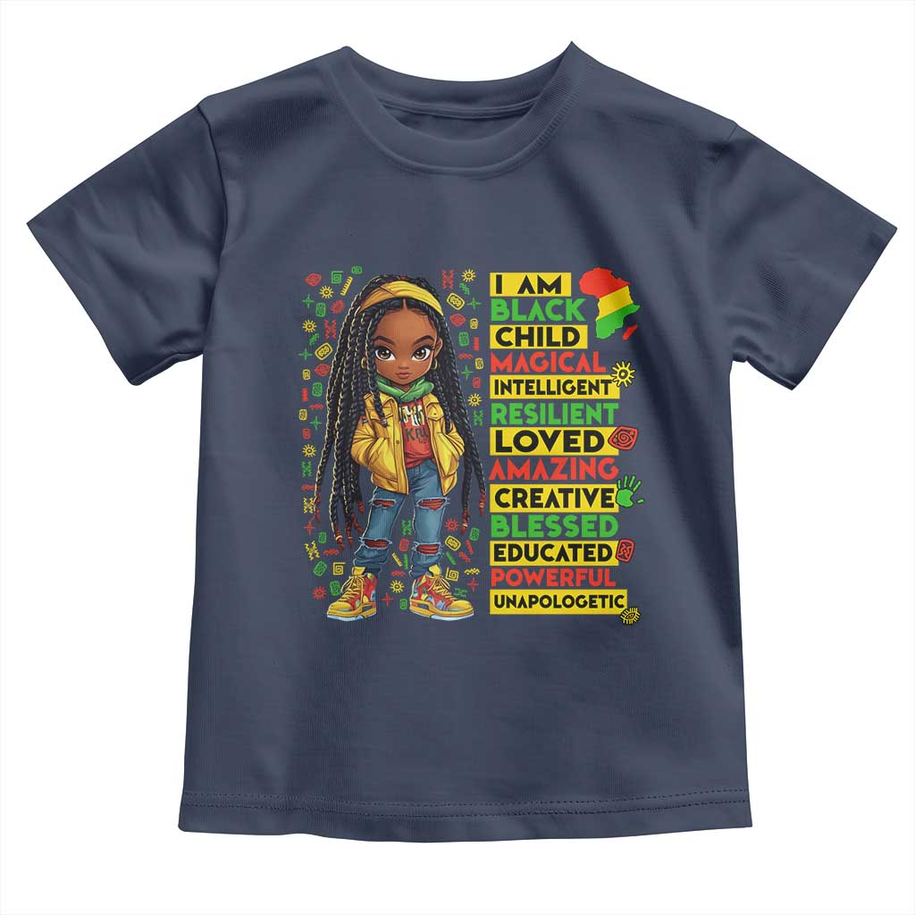 I Am Black Child Toddler T Shirt Locd Girl African American Pride Black History Month
