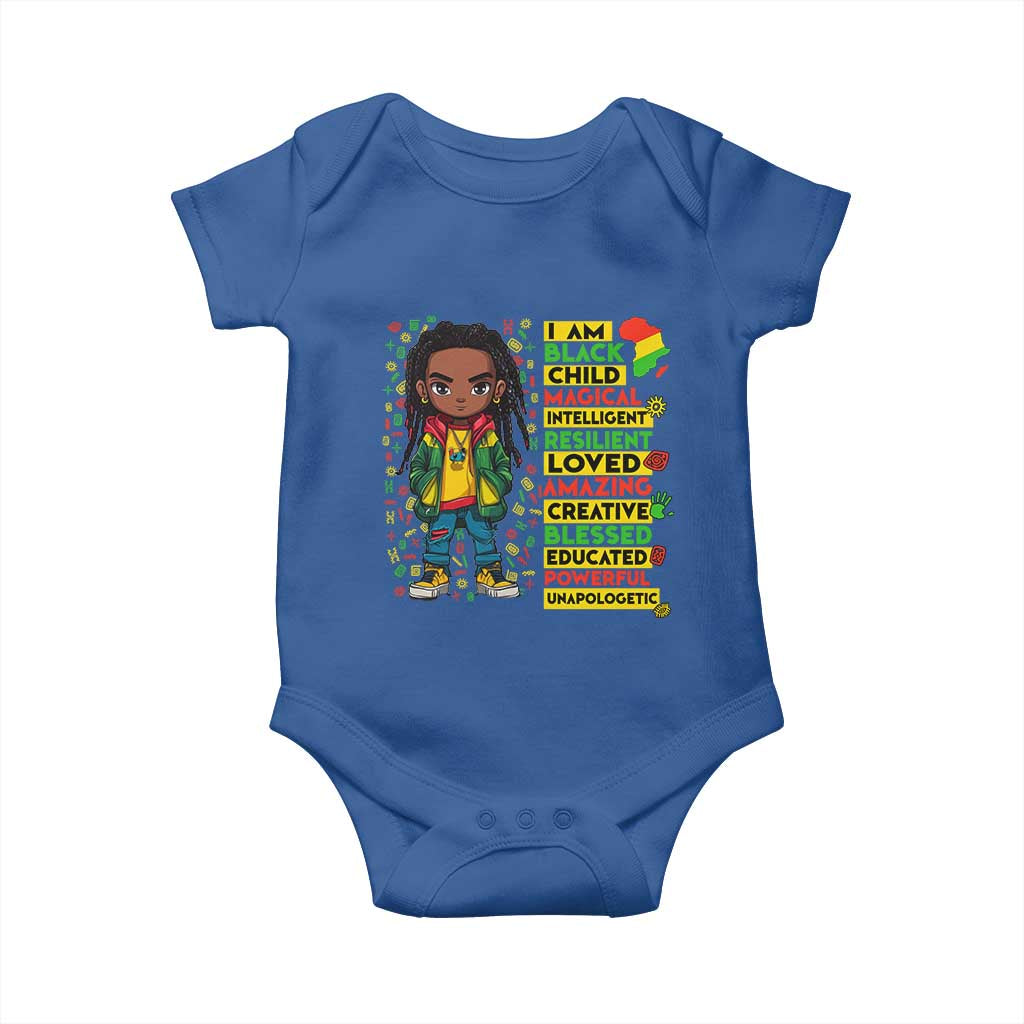 I Am Black Child Baby Onesie Locd Boy African American Pride Black History Month