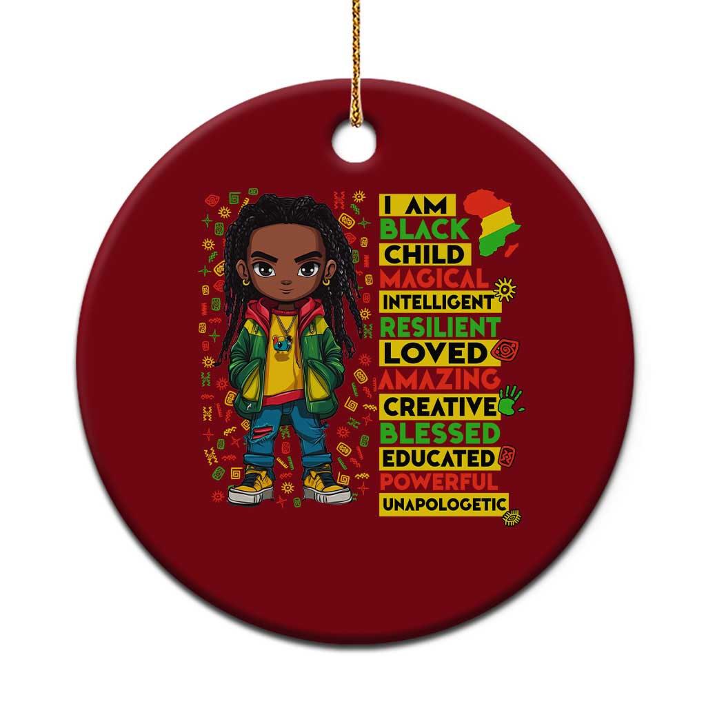 I Am Black Child Ceramic Ornament Locd Boy African American Pride Black History Month - Wonder Print Shop