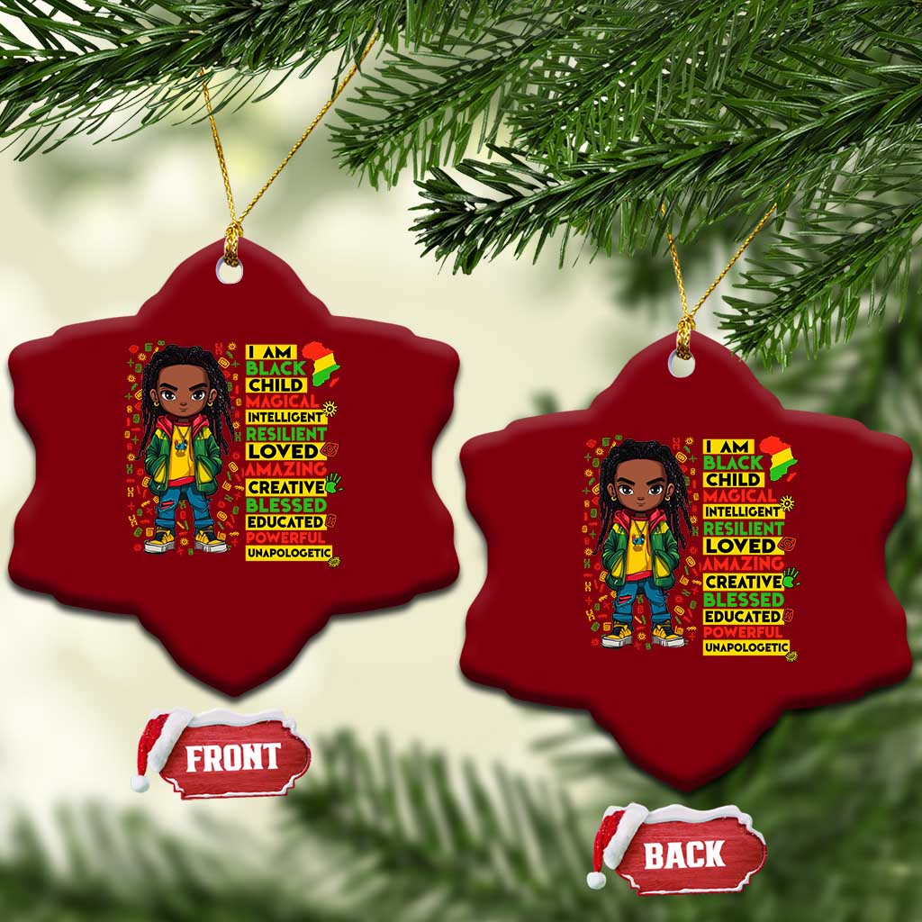 I Am Black Child Ceramic Ornament Locd Boy African American Pride Black History Month - Wonder Print Shop