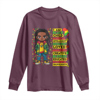 I Am Black Child Long Sleeve Shirt Locd Boy African American Pride Black History Month