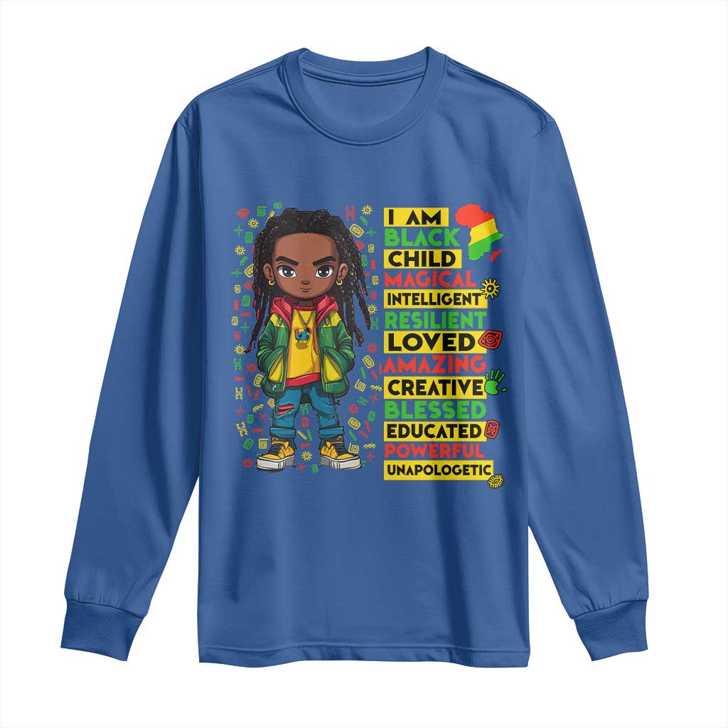 I Am Black Child Long Sleeve Shirt Locd Boy African American Pride Black History Month