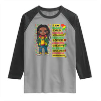 I Am Black Child Raglan Shirt Locd Boy African American Pride Black History Month