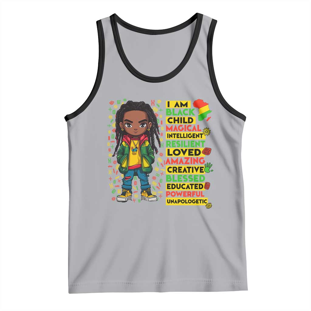I Am Black Child Tank Top Locd Boy African American Pride Black History Month