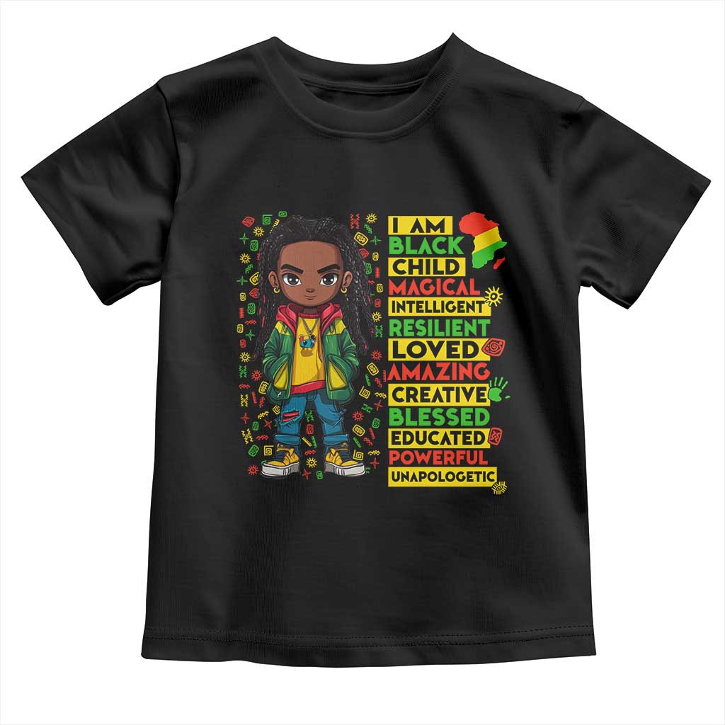 I Am Black Child Toddler T Shirt Locd Boy African American Pride Black History Month