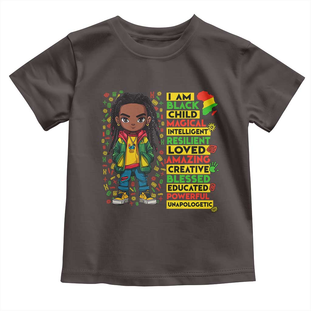 I Am Black Child Toddler T Shirt Locd Boy African American Pride Black History Month